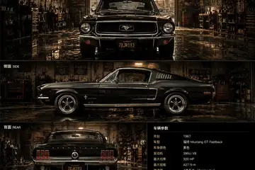 Black vintage muscle car